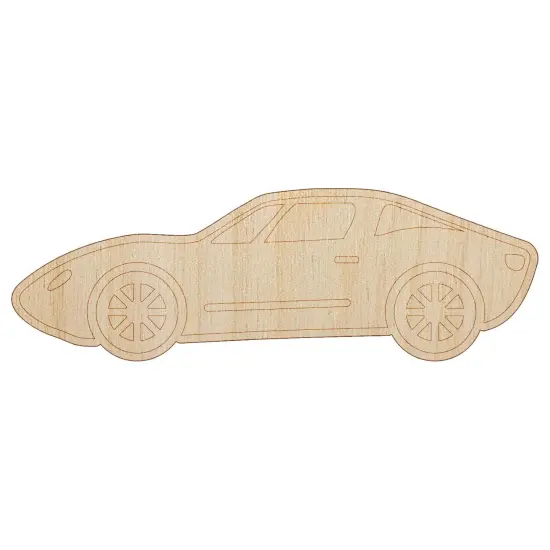 Fast Sports Car Vehicle Unfinished Wood Shape Piece Cutout for DIY Craft Projects {2}