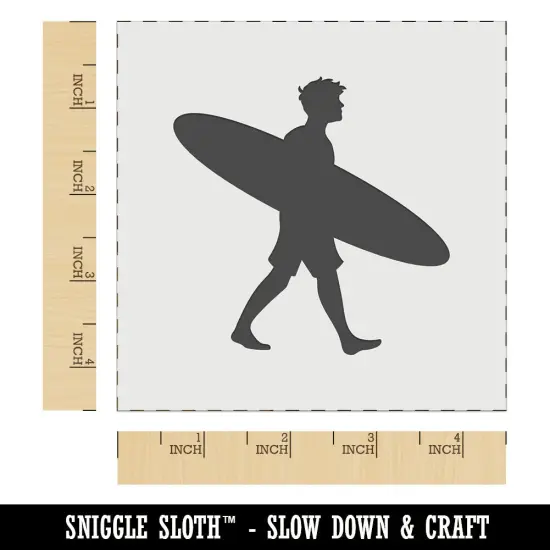 Surfer Man with Surfboard Walking Wall Cookie DIY Craft Reusable Stencil {7}