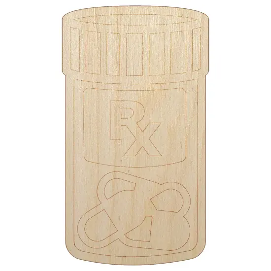 Prescription Pill Bottle Medicine Unfinished Wood Shape Piece Cutout for DIY Craft Projects {7}