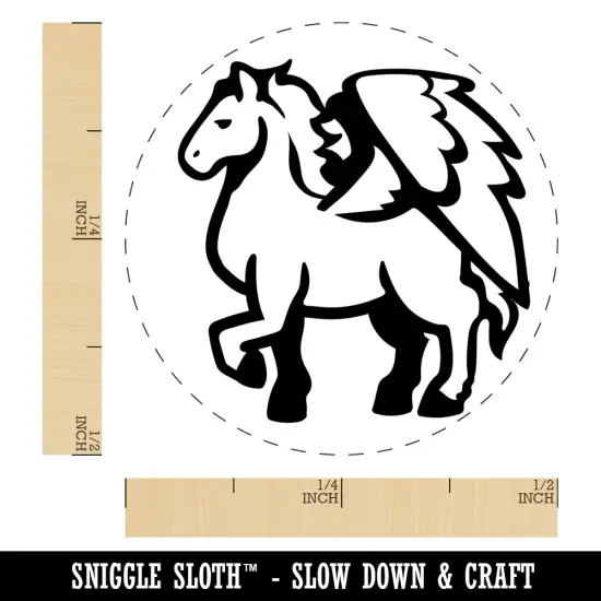 Mythical Winged Horse Pegasus Self-Inking Rubber Stamp for Stamping Crafting Planners Yellow {1}