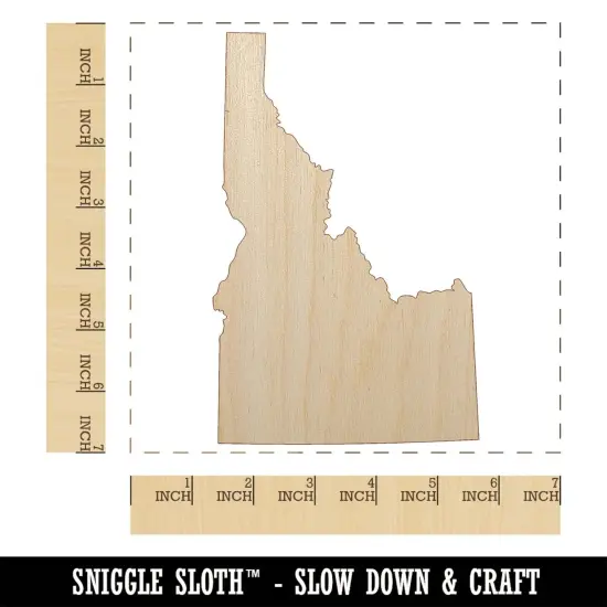 Idaho State Silhouette Unfinished Wood Shape Piece Cutout for DIY Craft Projects {1}
