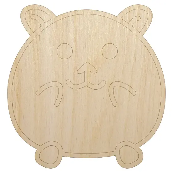 Happy Hamster Unfinished Wood Shape Piece Cutout for DIY Craft Projects {7}