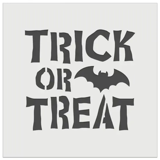 Trick or Treat with Bat Halloween Wall Cookie DIY Craft Reusable Stencil {2}