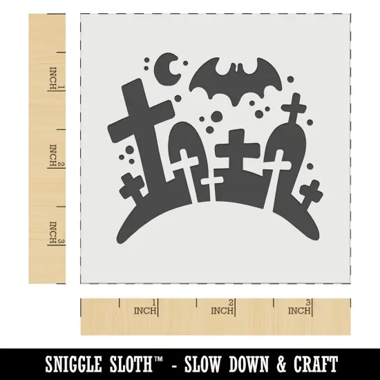 Halloween Graveyard Cemetery Tombstones Wall Cookie DIY Craft Reusable Stencil {5}
