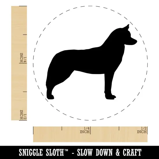 Siberian Husky Dog Solid Self-Inking Rubber Stamp for Stamping Crafting Planners Orange {1}