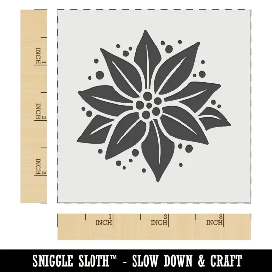 Poinsettia Flower Christmas Wall Cookie DIY Craft Reusable Stencil {6}