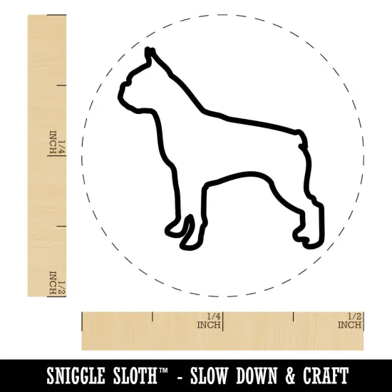 Boston Terrier Dog Outline Self-Inking Rubber Stamp for Stamping Crafting Planners UV {1}