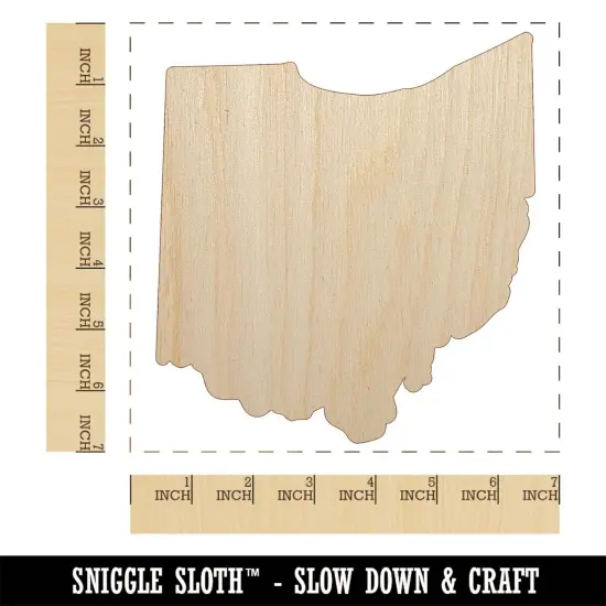 Ohio State Silhouette Unfinished Wood Shape Piece Cutout for DIY Craft Projects {1}