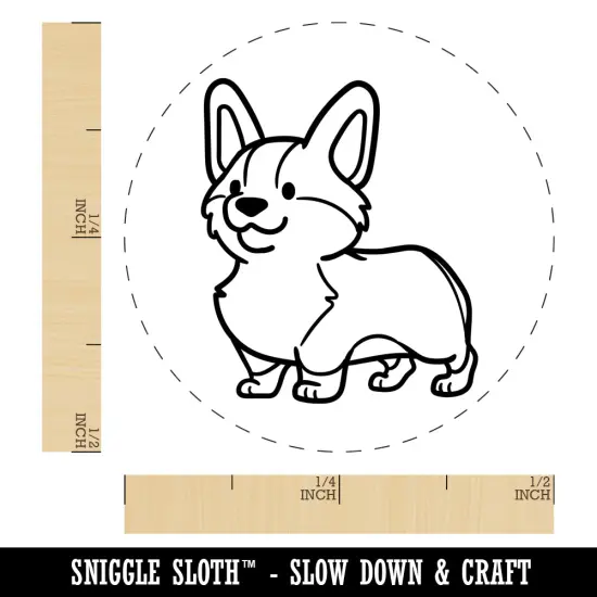 Pembroke Welsh Corgi Standing Dog Self-Inking Rubber Stamp for Stamping Crafting Planners Red {1}