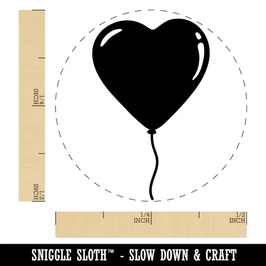Heart Balloon Valentine's Day Self-Inking Rubber Stamp for Stamping Crafting Planners Black {1}