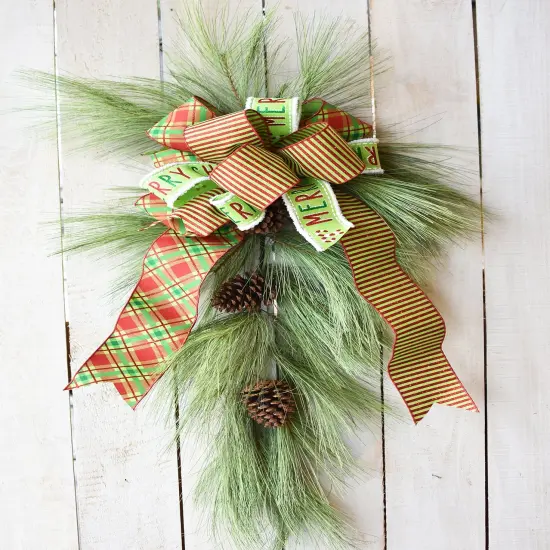 40" Faux Long Needle Pine Swag (w/o bow) {1}