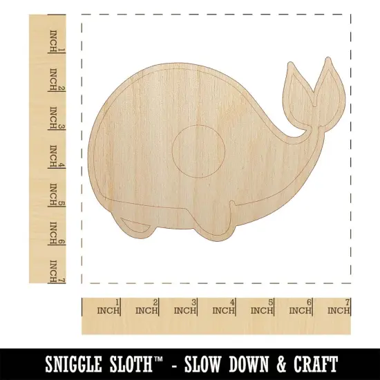 Sweet Kawaii Chibi Whale Unfinished Wood Shape Piece Cutout for DIY Craft Projects {1}