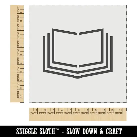 Open Book Reading Symbol Wall Cookie DIY Craft Reusable Stencil {1}