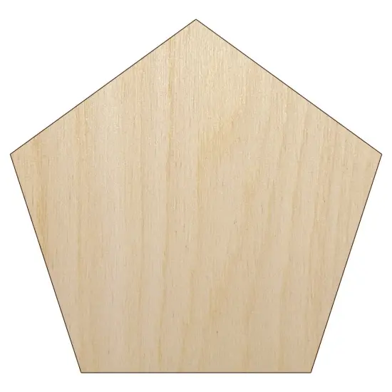 Pentagon Solid Unfinished Wood Shape Piece Cutout for DIY Craft Projects {1}