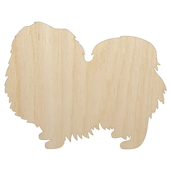 Pekingese Dog Solid Unfinished Wood Shape Piece Cutout for DIY Craft Projects {1}