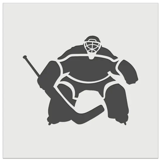 Hockey Goalie Goalkeeper with Stick Wall Cookie DIY Craft Reusable Stencil {7}