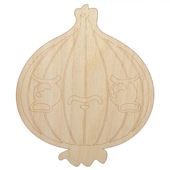 Cute Kawaii Sad Crying Onion Unfinished Wood Shape Piece Cutout for DIY Craft Projects {7}