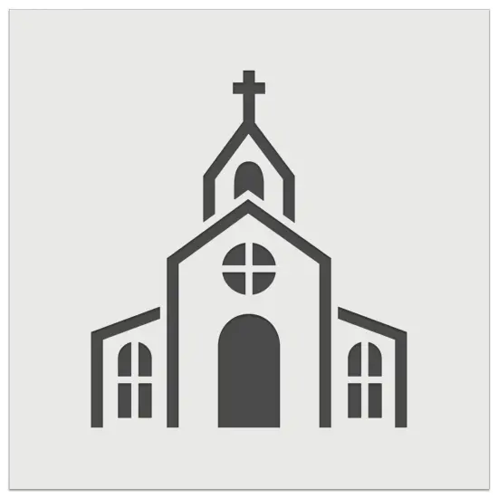 Church Building Wall Cookie DIY Craft Reusable Stencil {7}