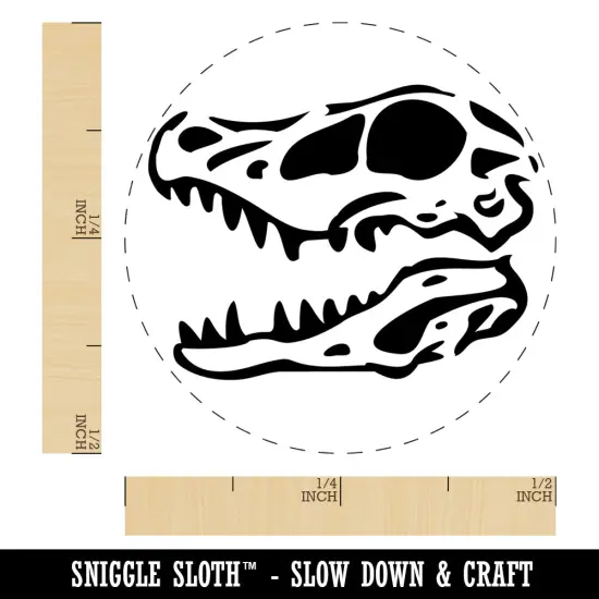 Velociraptor Skull Dinosaur Fossil Bone Self-Inking Rubber Stamp Ink Stamper for Stamping Crafting Planners Pink {1}