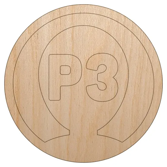 Player Three Person Indicator Gaming Icon Unfinished Wood Shape Piece Cutout for DIY Craft Projects {7}