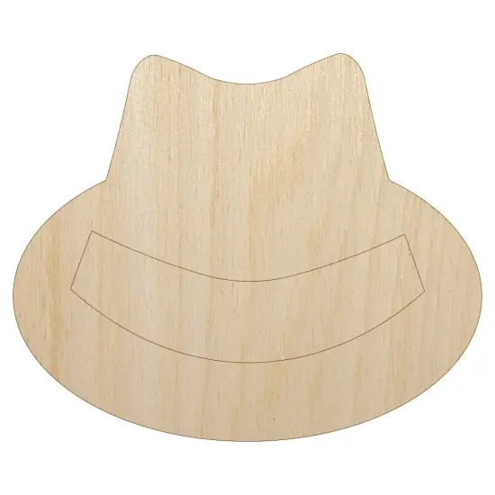 Fedora Hat Unfinished Wood Shape Piece Cutout for DIY Craft Projects {1}