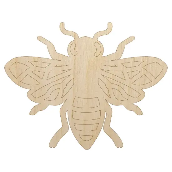 Bee Drawing Unfinished Wood Shape Piece Cutout for DIY Craft Projects {2}
