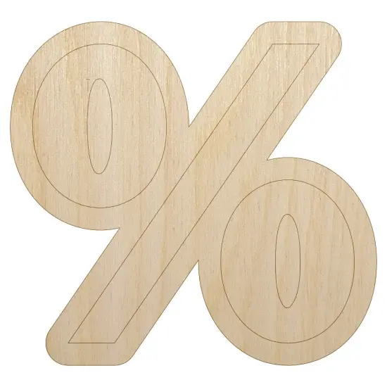 Percent Symbol Unfinished Wood Shape Piece Cutout for DIY Craft Projects {1}