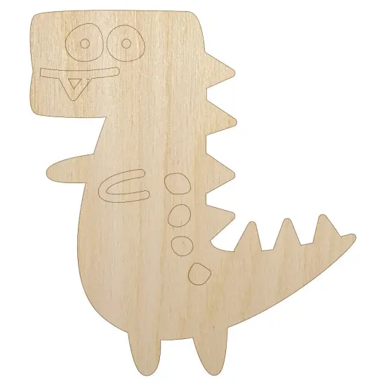 Tyrannosaurus Rex Dinosaur Doodle Unfinished Wood Shape Piece Cutout for DIY Craft Projects {7}