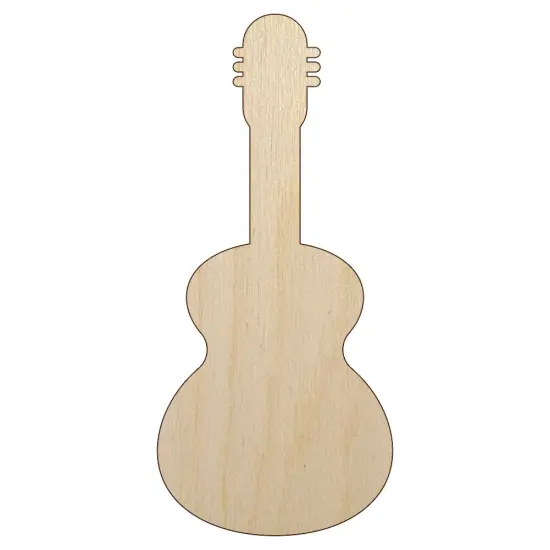 Guitar Solid Unfinished Wood Shape Piece Cutout for DIY Craft Projects {1}