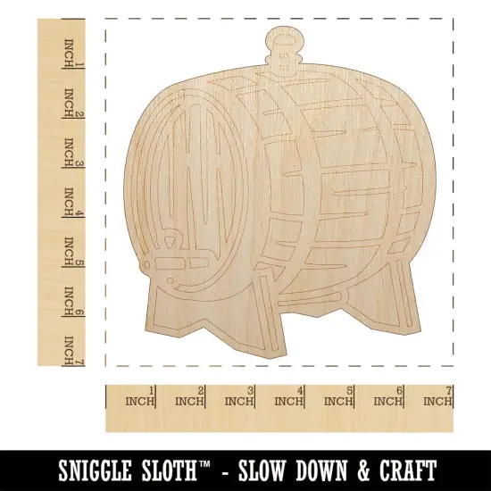 Serving Wine Wood Barrel Cask Unfinished Wood Shape Piece Cutout for DIY Craft Projects {1}