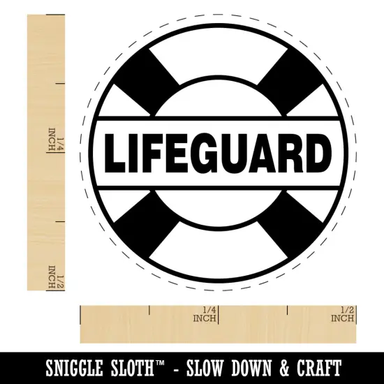 Lifeguard Lifesaver Buoy Self-Inking Rubber Stamp for Stamping Crafting Planners Brown {1}
