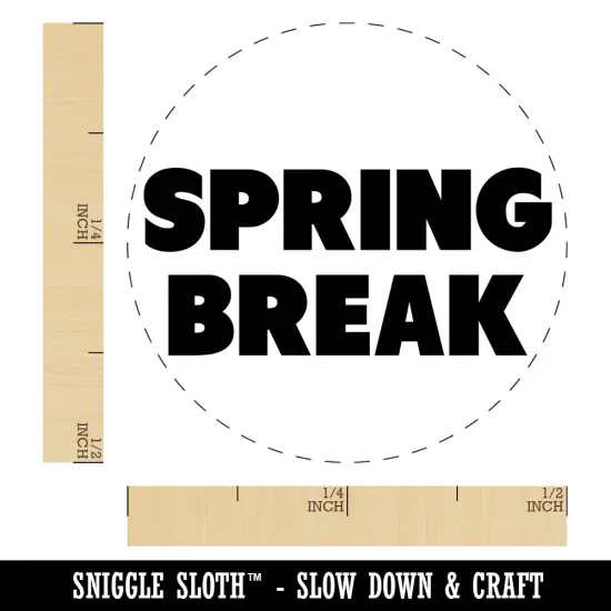 Spring Break Bold Text School Self-Inking Rubber Stamp for Stamping Crafting Planners Orange {1}