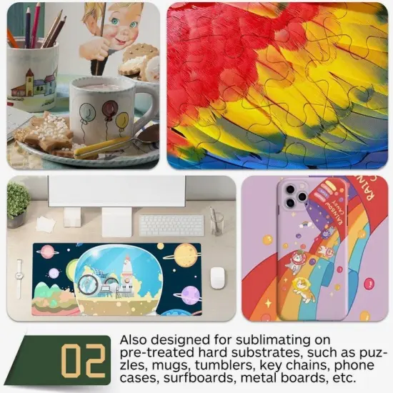 A+SUB Dye Sublimation Heat Transfer Paper for Virtuoso, Epson and Brother 100 sheets 8.5"x11" per pack {5}