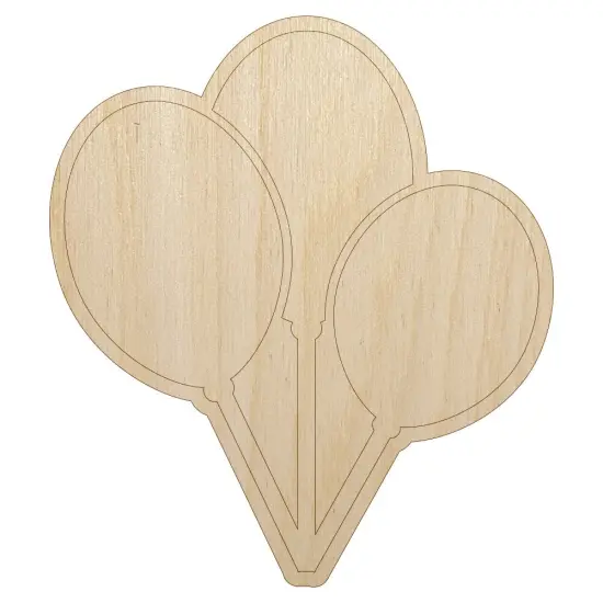 Birthday Balloons Trio Unfinished Wood Shape Piece Cutout for DIY Craft Projects {7}