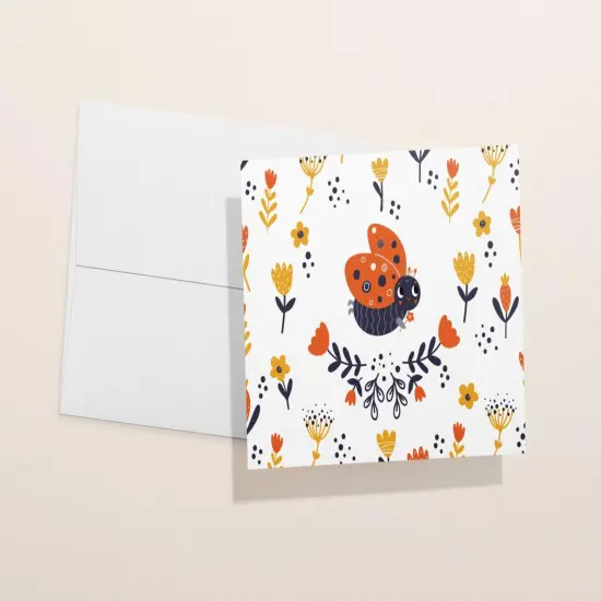 Ladybug Greeting Cards | Assorted Note Card Stationery Pack | Eco Friendly 12, 24 Cards {3}