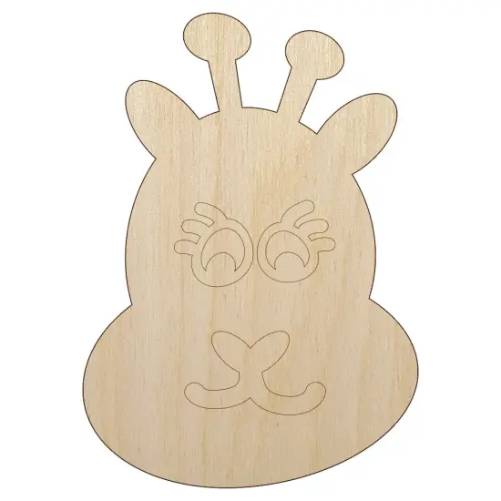 Cute Giraffe Face Unfinished Wood Shape Piece Cutout for DIY Craft Projects {1}