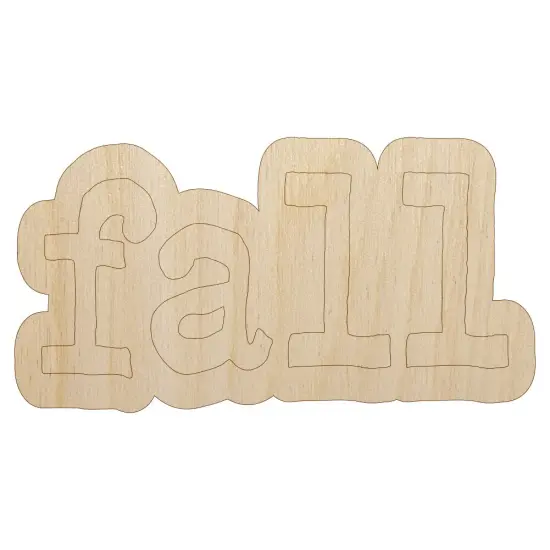 Fall Fun Text Unfinished Wood Shape Piece Cutout for DIY Craft Projects {1}