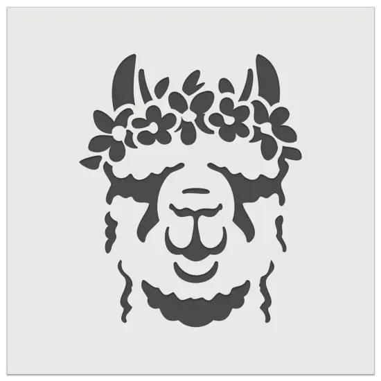 Flower Crown Llama Head Wall Cookie DIY Craft Reusable Stencil {7}