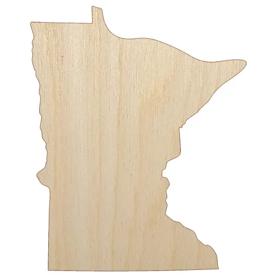 Minnesota State Silhouette Unfinished Wood Shape Piece Cutout for DIY Craft Projects {2}