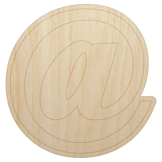 At Email Symbol Unfinished Wood Shape Piece Cutout for DIY Craft Projects {1}