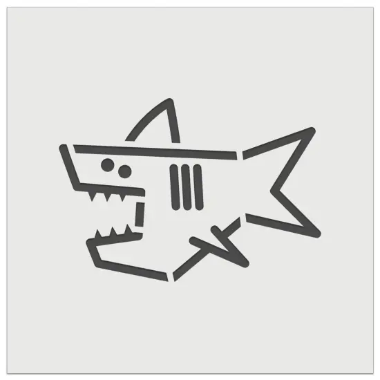 Shark Doodle Wall Cookie DIY Craft Reusable Stencil {7}
