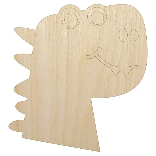 Silly Dinosaur Head Doodle Unfinished Wood Shape Piece Cutout for DIY Craft Projects {1}