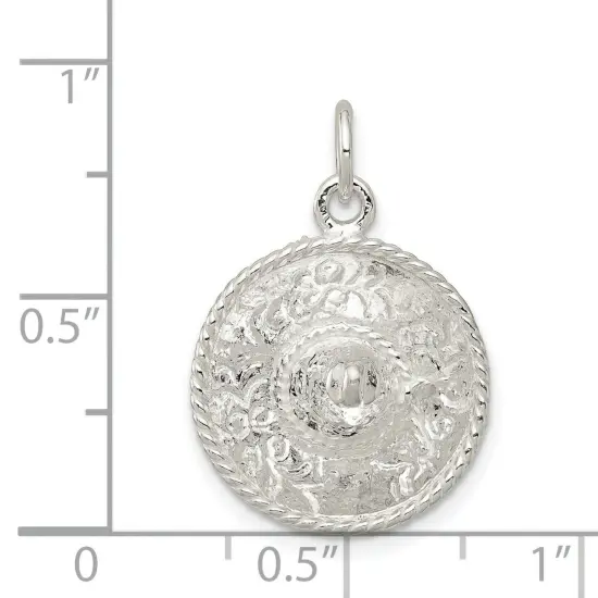 Sterling Silver Sombrero Charm Pendant Jewelry Mexico 20mm x 15mm {5}