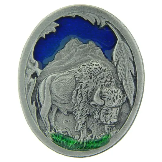 EagleEmblems P00944 PIN-Bison W/Feather (1'') {1}