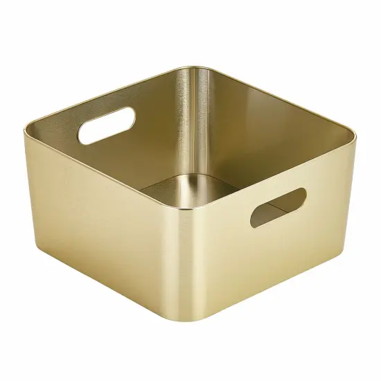 mDesign Medium Metal Kitchen Storage Container Bin Basket with Handles {5}