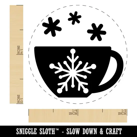 Tea Coffee Cup Snowflake Details Winter Self-Inking Rubber Stamp Ink Stamper for Stamping Crafting Planners Purple {1}