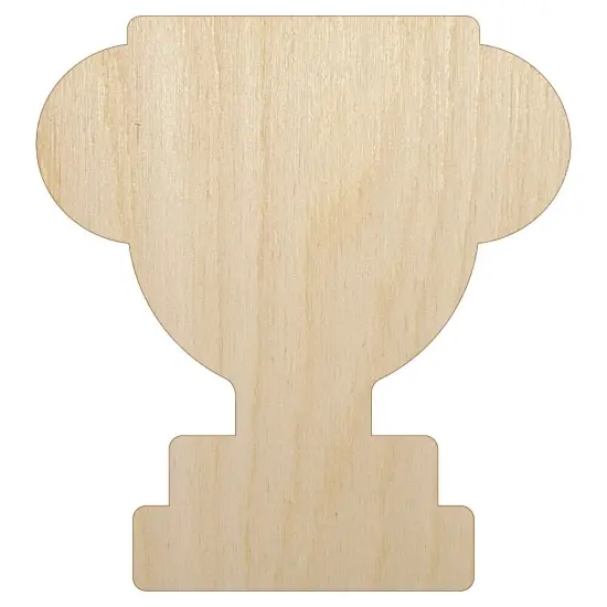 Trophy Award Solid Unfinished Wood Shape Piece Cutout for DIY Craft Projects {2}