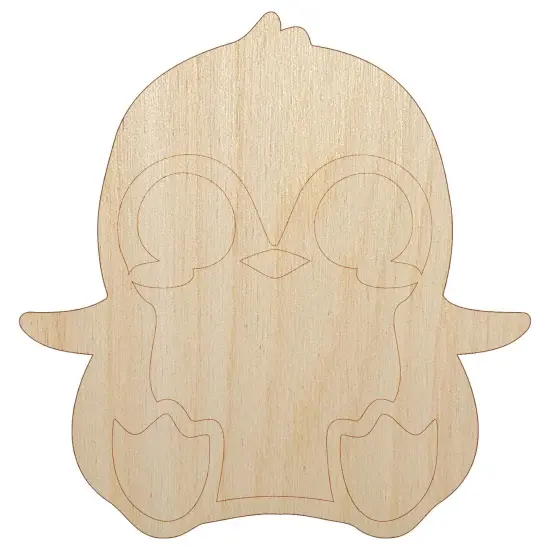Precious Kawaii Chibi Baby Penguin Sitting Unfinished Wood Shape Piece Cutout for DIY Craft Projects {7}