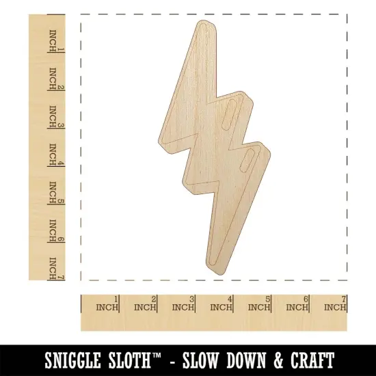 Quirky Lightning Bolt Unfinished Wood Shape Piece Cutout for DIY Craft Projects {1}