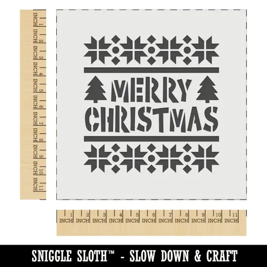 Merry Christmas Sweater Style Wall Cookie DIY Craft Reusable Stencil {1}